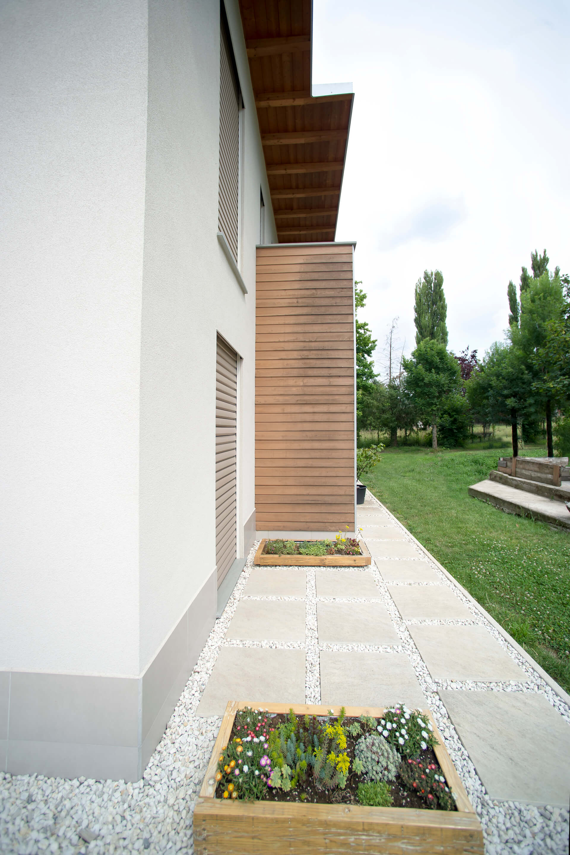 Dettagli esterni Casa Passiva sul lago di Varese