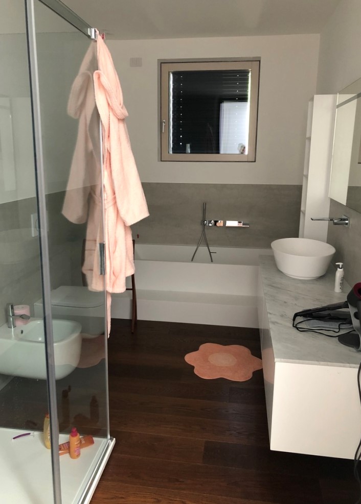 interni, bagno casa in legno Villa monopiano unifamiliare 