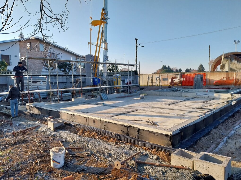 posa della platea in cemento armato