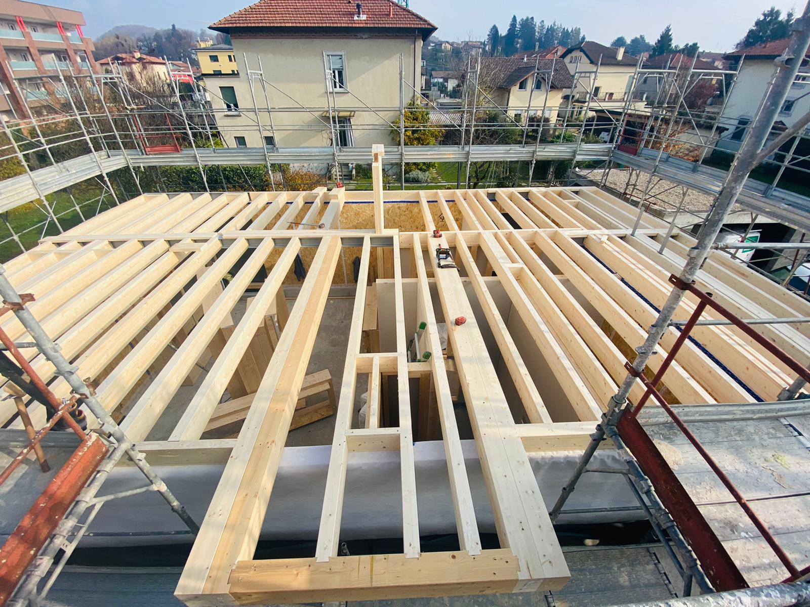 Cantiere di casa in legno in Lombardia - azienda costruttrice AB Legno